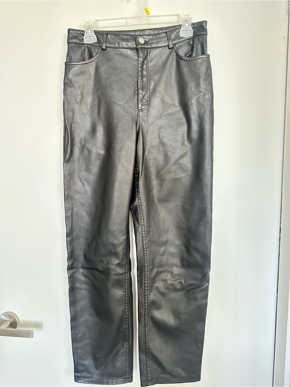 Dynamite Black Faux Leather Straight-Leg Pants Size 8